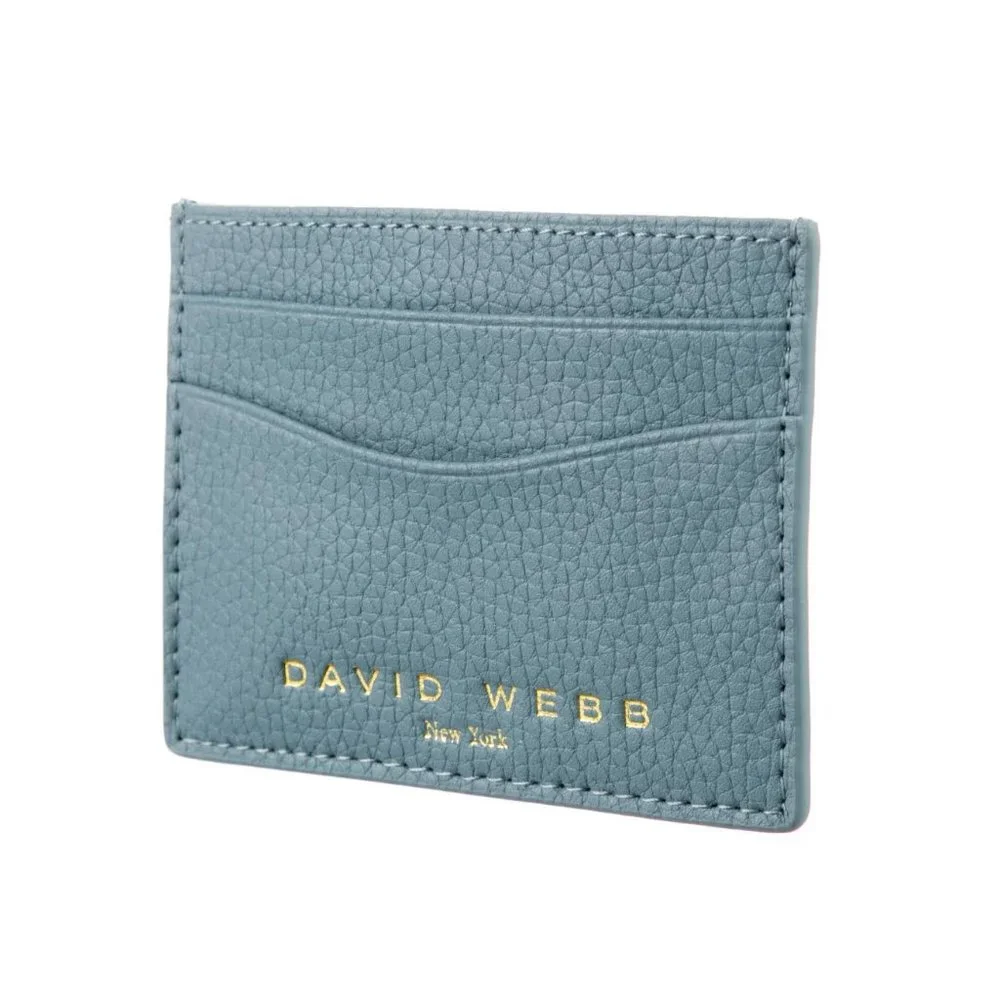 David Webb Leather Card Holder Wallet - NEW
